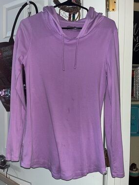 Eddie Bauer Lavender Hooded Long-Sleeve Pullover lightweight pullover